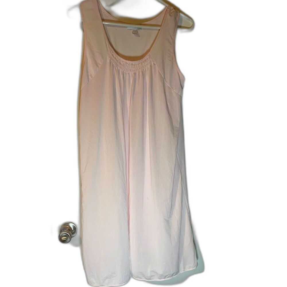 Vntg Miss Elaine Nightgown M Light Pink Sheer Sleeveless Cottage Grannycore*Read